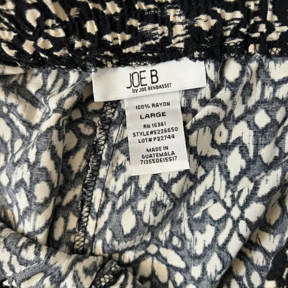 Joe B High Waist Culotte Shorts Black Beige Abstract Print Juniors Sz L Pockets - Picture 5 of 5